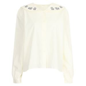 샵앤) 여성 봄신상 피터팬 둥근넥 면100 긴팔 셔츠 블라우스 SOM-WBL-20334-크림