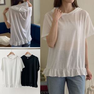 미떼프릴후드반팔티 504U261S 빅사이즈 여성의류