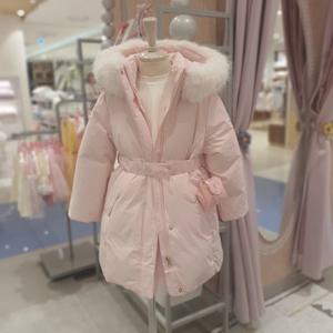 로엠걸즈허리벨트 롱 코트 다운RGJD25T2C