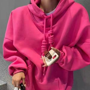 샵앤) 여성 빅사이즈 데일리 무지 맨투맨 후드 티셔츠 21DS-WSH-4903-핑크