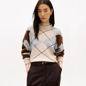 [타미힐피거(여성)]알파카 아가일 스웨터 T22F9KTO098WT1