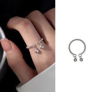 구슬방울 실버반지 오픈조절가능 우정반지 커플링