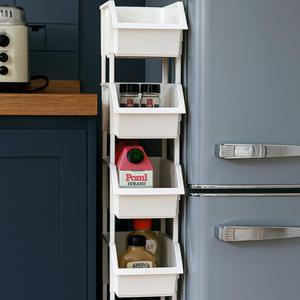 보노하우스 한뼘 사이즈로 죽은 공간 살리는 4층 틈새 수납함(가로 폭 15cm)