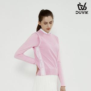 듀빅 여성 배색 포인트 라운드 니트 조끼 DC3WSV001PK