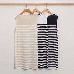 샵앤) 나엘 스트라이프 민소매 니트원피스JLE-WDR-2457-베이지