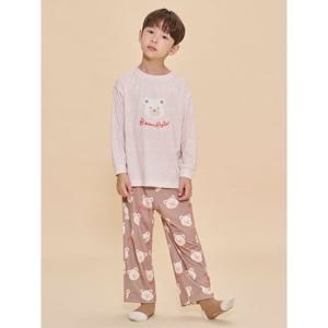 [빈폴키즈]곰돌이 티셔츠 잠옷 세트 베이지 (BI4X41U05A)