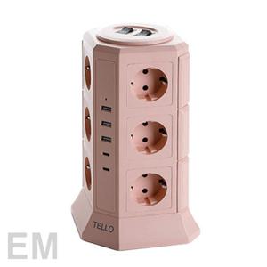 [테팔(가전)]텔로 usb 타워 멀티탭 에디션 17구 블라썸핑크