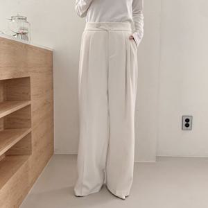 샵앤) 여성 와이드핏 투턱 오피스룩 뒷 밴딩 슬랙스 팬츠 SIU-WPT-4102-블랙