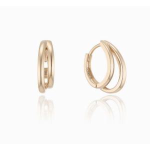 [로이드] 주문제작 볼륨 투라인 프레인 원터치 14k 귀걸이 LOFM3035G