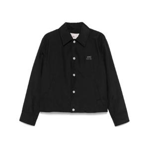AMI Paris 레터링 로고 셔츠 재킷 UJK252PA0028