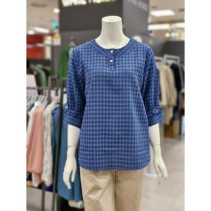 화이트호스 세이브존05 여름 체크 소매셔링 블라우스 A252215