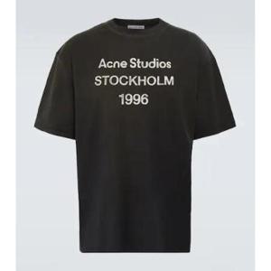 아크네 로고 프린트 코튼 블렌드 티셔츠 P00760209