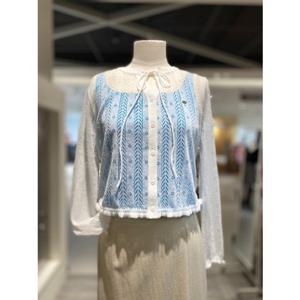 [올리브데올리브] OK5MD430 넥리본끈 크로셰 니트가디건