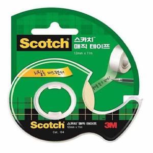 3M 스카치 매직테이프 104A 12mm x 11M 문구 사무 탕비 생활 리빙 부착 포장 붙이기 TAPE 접착
