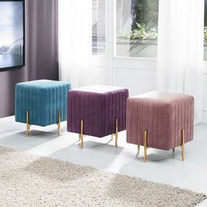 CZ2112 벨벳 사각 스툴 3colors 보조의자 풋스툴 화장대의자 화장대스툴 사각스툴 침실스툴 디자인스툴 인테리어스툴 카페스툴