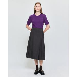 헤지스 여성 25FW 시즌오프ONLINE EXCLUSIVE플리츠 스커트 차콜 HSSK5DP01CG