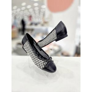 [탠디]패턴 콤비 리본 플랫슈즈 X2HG50TZ59 G-BLACK 4SD