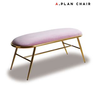 [에이플랜체어]T3 골드 스웨이드 2인 벤치의자(TBG310)