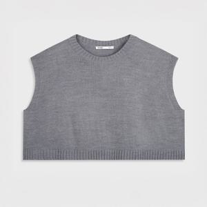 [미쏘]라운드넥 솔리드 크롭 니트조끼 (MIWVKCT28T-T)