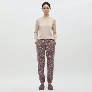 샵앤) 여성 기모 잔꽃무늬 홈웨어 방한 조거 잠옷 바지 HW-WPT-20941-브라운