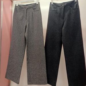 Latium HC06 국내생산 스판 히든반밴딩 헤링본 통와이드 세미정장 기모바지 T2543pt08