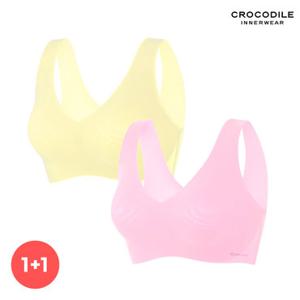 [크로커다일] 라이크라 슬림 V넥 감탄브라 라이트핑크+라이트옐로우