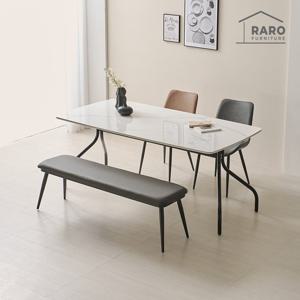 라로퍼니처 리아나 24T 유광 1800 저소음 포세린 세라믹 6인 식탁 세트 (식탁+의자2+벤치1)