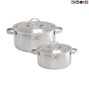 키친아트 코델리아 IH통5중 304스텐 냄비세트 2종C 양20+양24