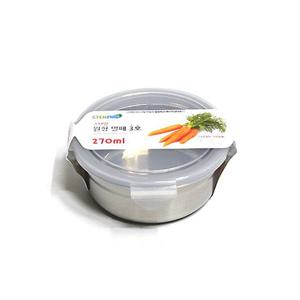 스텐맘 원형밀폐용기3호270ml찬통스텐레스 스텐용기 주방용품