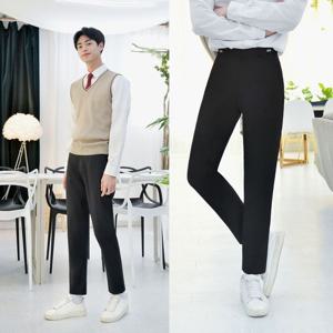 (빅사이즈) 허리조절 블랙 교복바지 남자 -6XL