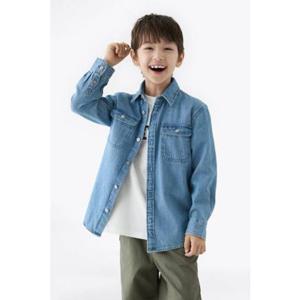 [타미힐피거칠드런2] 미드 블루 데님 셔츠 (T42F6HSH120BT1) 4세 16세