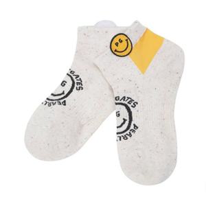 [파리게이츠]521E3SC001_WH-여성 스마일 패치 멜란지 단목 양말-(25년가을)