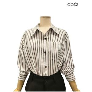 [에이비에프지]스트라이프 패턴 포인트 긴팔 롱 남방 APZ4HB38J