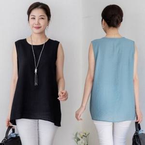 [엄지척]BZ E078H 무지컬러인견민소매티 빅사이즈의류 루즈핏_19