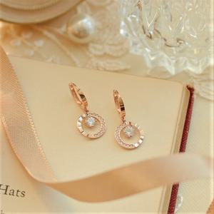 [GB] 샤이닝 스톤 원형 14K 골드 귀걸이 LOSJ2055G