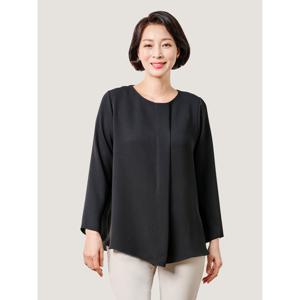 [마담엘레강스] 프론트 핀턱 오버핏 블라우스 K241BL23_블랙