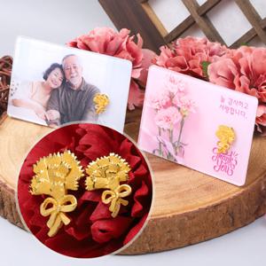 순금 카네이션 뱃지 카드3.75g 24K 추석 부모님 은사님선물