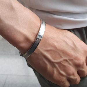 써지컬스틸 맥스톤 실버 여자 남자 뱅글팔찌