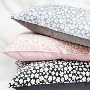 바숨 플라워 겨울 극세사 누빔 베개커버 50X70