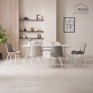 엘레나 1800 양면 포세린 세라믹 6인 식탁 세트 (식탁+의자6)