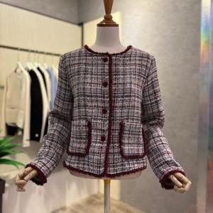 [ab.f.z]AOZ1QJ05B_부클 라인 배색 컬러 트위드 재킷