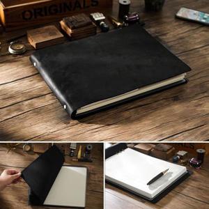 고급 가죽 무지 스케치 A4 노트 빈티지 수첩 일기장