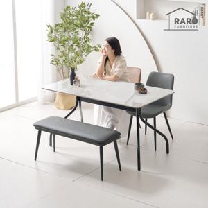 라로퍼니처 헨트 1400 포세린 양면 세라믹 4인 식탁 세트 (의자2+벤치1)