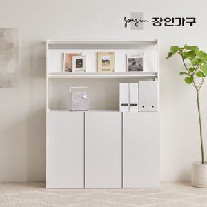 장인가구 마운트 도어장 1200 2단 선반 다용도 수납장 세트+매거진랙