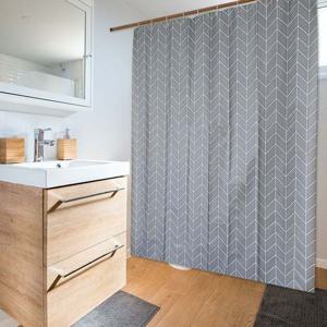 체크 헤링본 샤워 커튼 중 욕조 가림막 방수 욕실