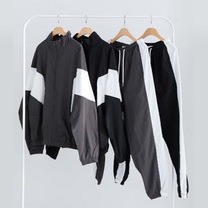 남자 루키 반목 배색 나일론 집업 자켓 5C-JUA-Q088-블랙