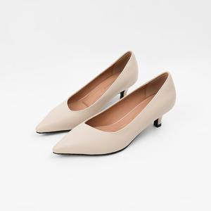 [신난다슈]여성 구두 펌프스 힐 5cm 여자 스틸레토 힐 소가죽 발편한 쿠션 BS25099 베이지