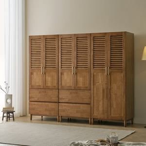 나무뜰 루멘 루바 갤러리 원목 2400 투서랍 수납 옷장 FMF228C