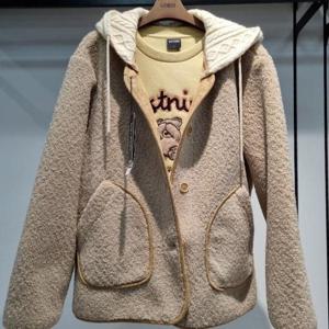 리트머스 HC34 여성 니트 후드 탈부착 밍크 무스탕 LP4JF808