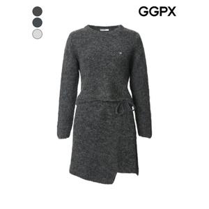 [GGPX]심플 울 터치 니트 앤 랩 스커트 셋업 (GPBST010B)